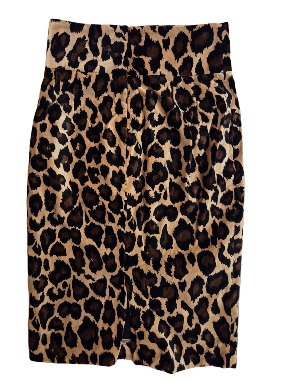 Zara Leopard-Print Pencil Skirt - Black and Tan - Picture 2 of 7